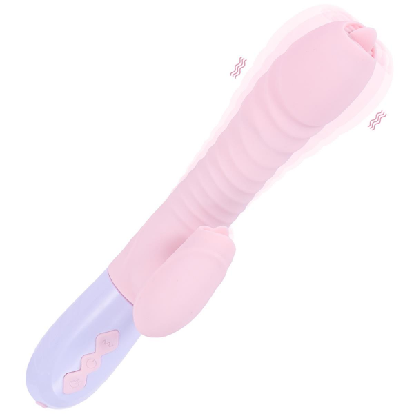 FOX Wibrator-Silicone Vibration 7, Telescopic, Heating Mode, Pink