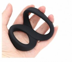 Duo cockring black cock & ball cockring 10 x 3,4 x 4,6 cm