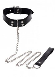 Elegant Collar and Chain Leash Black