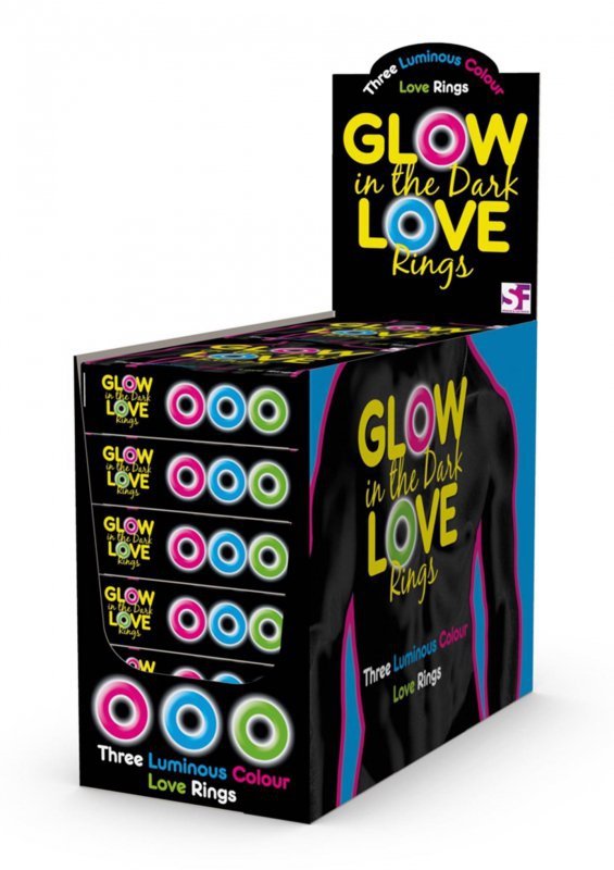 Glow In The Dark Love Rings Multicolor