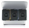 Mülleimer Abfalleimer Mülltrennsystem Müllsortierer - 3er Set - 3x 10L Aschgrau