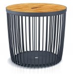 Beistelltisch Korbtisch mit Holzplatte Tisch 35L