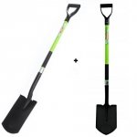 Gartenspaten SET Spitzspaten + Spaten Rund Fiberglasstiel Feldspaten Schaufel