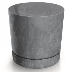 Blumentopf Blumenkübel Rund Beton Effect mit Untersetzer - 400 Grau
