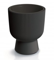 Blumentopf Blumenkübel Pflanzentopf Milly mit Einsatz Gerillt Rippen-Design -  DBMIG 300 antracyt