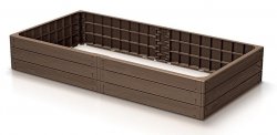 Hochbeet Gartenbeet Pflanzkasten Frühbeet Gemüsebeet aus Kunstoff -  Rechteckig Braun