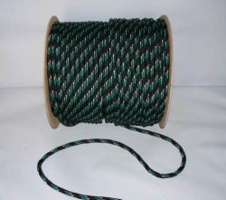 Polypropylen Seil PP schwimmfähig Polypropylenseil -  schwarz-grün-weiß,  8mm, 25m