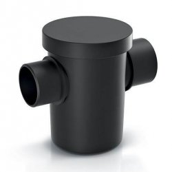 Filter für Regentonne Regenwasserfilter Fallrohfilter schwarz mit Filterkorb