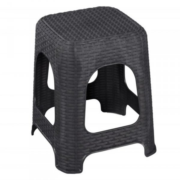 Hocker Sitz Sitzhocker Rattan Badhocker Stapelhocker Garten Stuhl Taburett - Weiß
