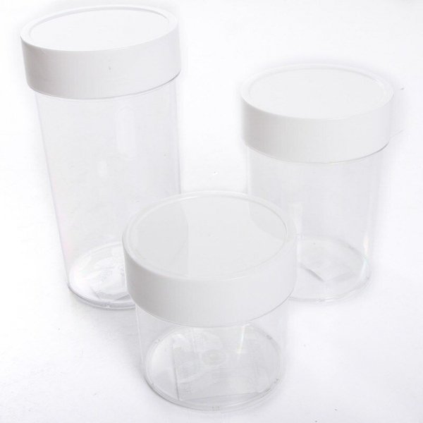 Lebensmittelbehälter Vorratsdosen Zuckerbehälter Streudose 3er Set 1,2L+1,8L+2,4L Weiß