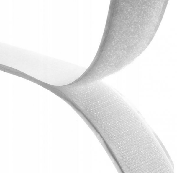 Klettverschluss Klettband Haken und Flauschband zum Aufnähen Nähen Weiß - 25m 20mm 