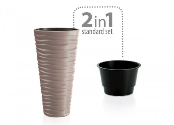 Blumentopf Blumenkübel Massiv Sand Slim weiß 400