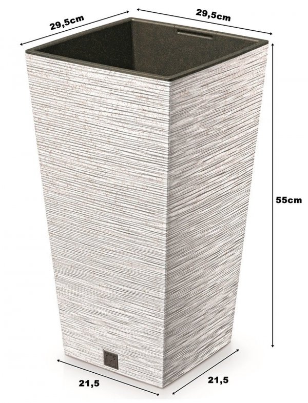 Blumentopf Blumenkübel ECO WOOD Pflanzentopf mit Einsatz Furu Eco 300 -  Braun