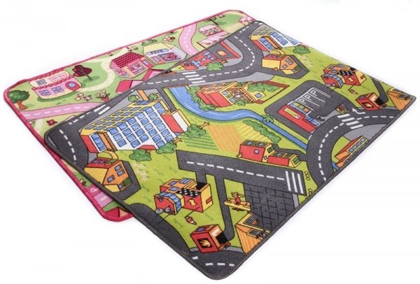 Kinderteppich Spielteppich Straßenteppich Stadt Mädchen Sweet City - 160x220cm