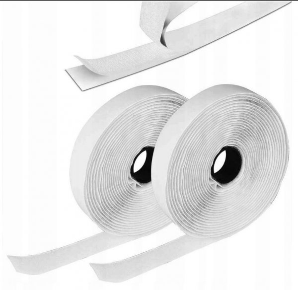 Klettverschluss Klettband Haken und Flauschband selbstklebend 20mm Weiß- 25m 