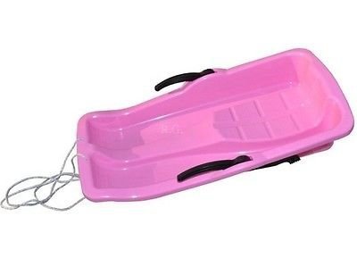 Bob Schlitten Rodel Schneegleiter mit Bremsen Rosa