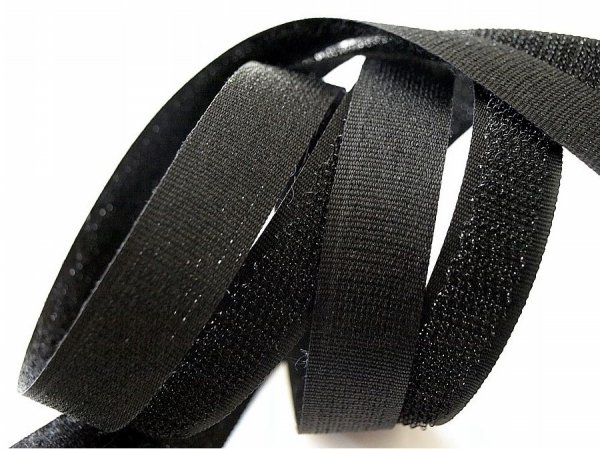 Klettverschluss Klettband Haken und Flauschband zum Aufnähen Nähen Schwarz - 5m 25mm 