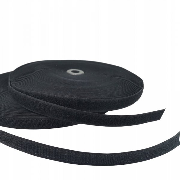 Klettverschluss Klettband Haken und Flauschband zum Aufnähen Nähen Schwarz - 5m 20mm 