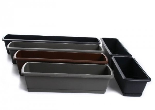 Balkonkasten Geländerkasten Blumentopf Respana Set 600 weiß