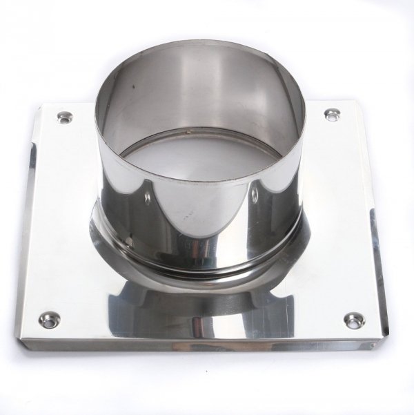 Grundplatte aus Edelstahl zum Schornsteinaufsatz 80mm