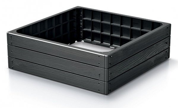 Hochbeet Gartenbeet Pflanzkasten Frühbeet Gemüsebeet aus Kunstoff -  Quadratisch Anthrazit