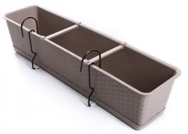Blumenkasten Balkonkasten Ratolla Case P 900 + Halterungen anthrazit