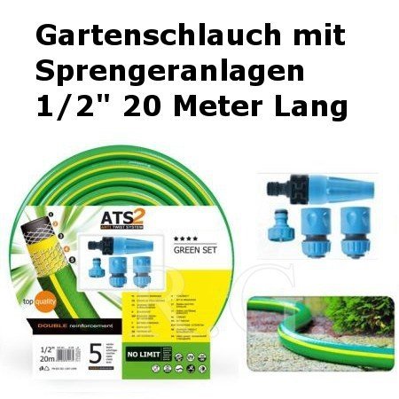 Gartenschlauch Green mit Sprengeranlagen 1/2&quot; 20 Meter Lang