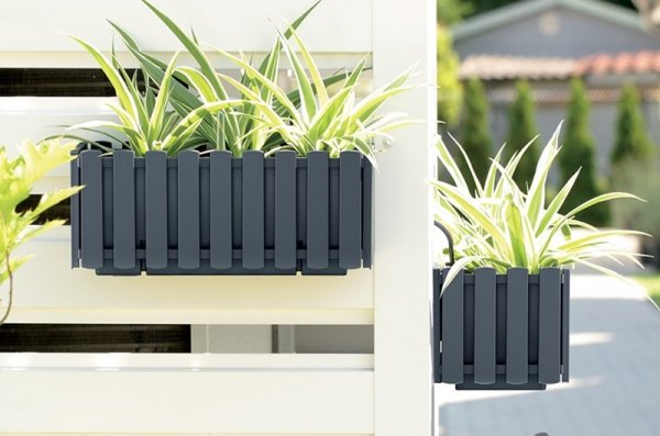 Blumenkasten Balkonkasten Landhaus-Optik - Fancycase 400 Weiß mit Halterungen