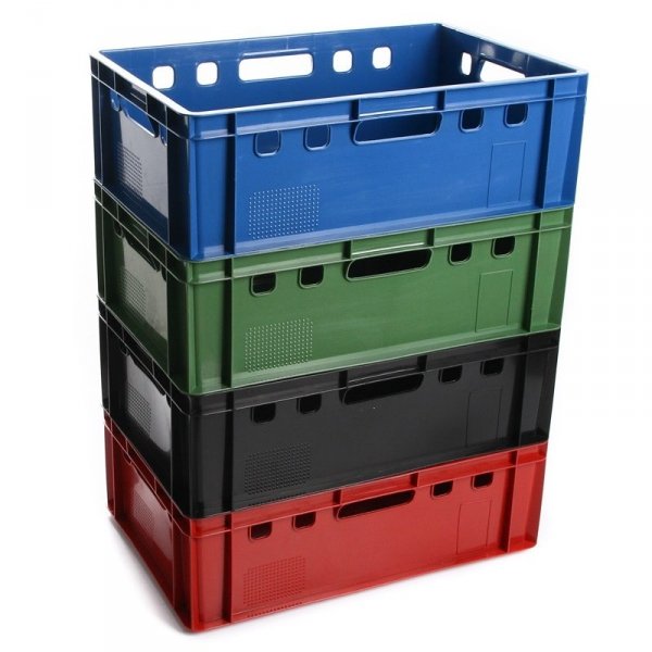 2x Fleischerkiste Eurofleischerkiste E2 Eurokasten Metzgerkiste Lagerkiste Grün 60x40