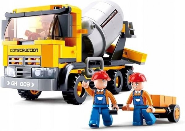 Klemmbausteine Spielbausteine Spielset BAU Spielfigur - Betonmischer Cement Mixer Truck G070893 