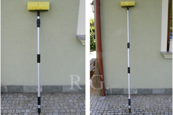 Waschbürste mit Wasserdurchlauf und Teleskopstiel 250cm