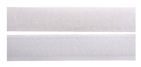Klettverschluss Klettband Haken und Flauschband zum Aufnähen Nähen Weiß - 2m 25mm 
