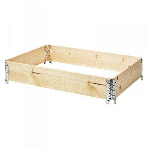 4x Palettenrahmen Aufsatzrahmen Hochbeet 120x80cm natur