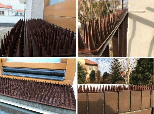 48x Vogelabwehr Spikes Kunststoff 3cm Tierabwehr Taubenspikes Vogelschutz 50cm - Weiß