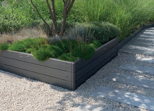 Hochbeet Gartenbeet Pflanzkasten Frühbeet Gemüsebeet aus Kunstoff -  Sechseckig Anthrazit