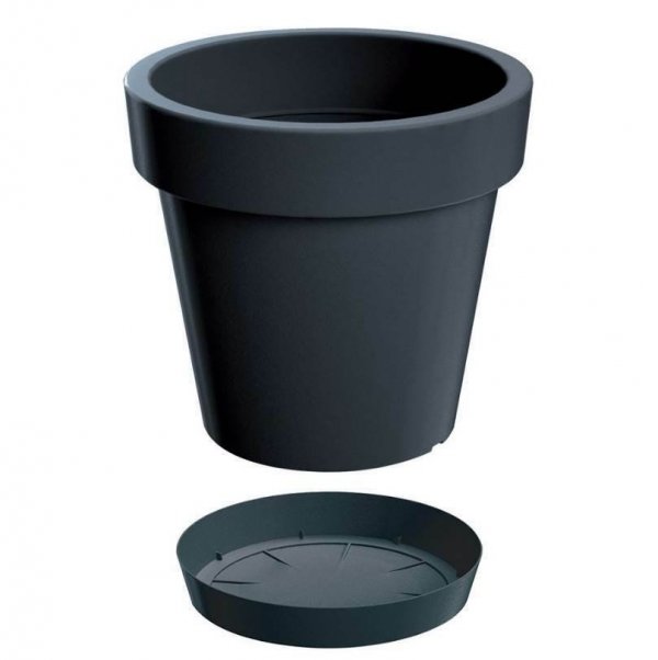 Blumentopf Blumenkübel Pflanzkübel Lofly 500mm anthrazit mit Untersetzer