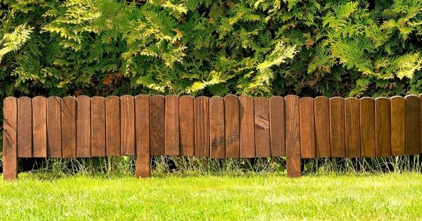 Rollborder Steckzaun Beeteinfassung Rasenkanten 200cm Holz Gartenzaun 40cm Braun