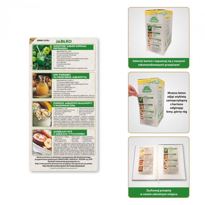 Pulpa puree przecier 100% z jabłek  3x1kg