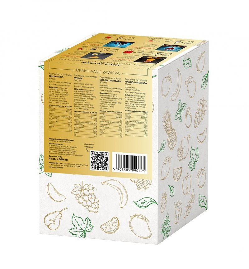 ZESTAW BARMAŃSKI DO DRINKÓW PARTY BOX GOLD 4x300ml PROFIMATOR