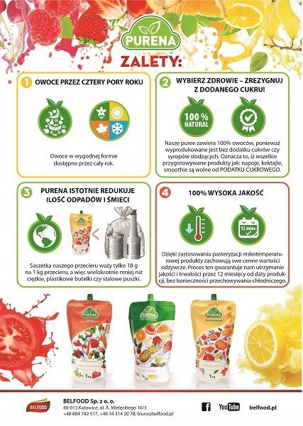 Pulpa puree przecier 100% bez cukru z banana  3x1kg