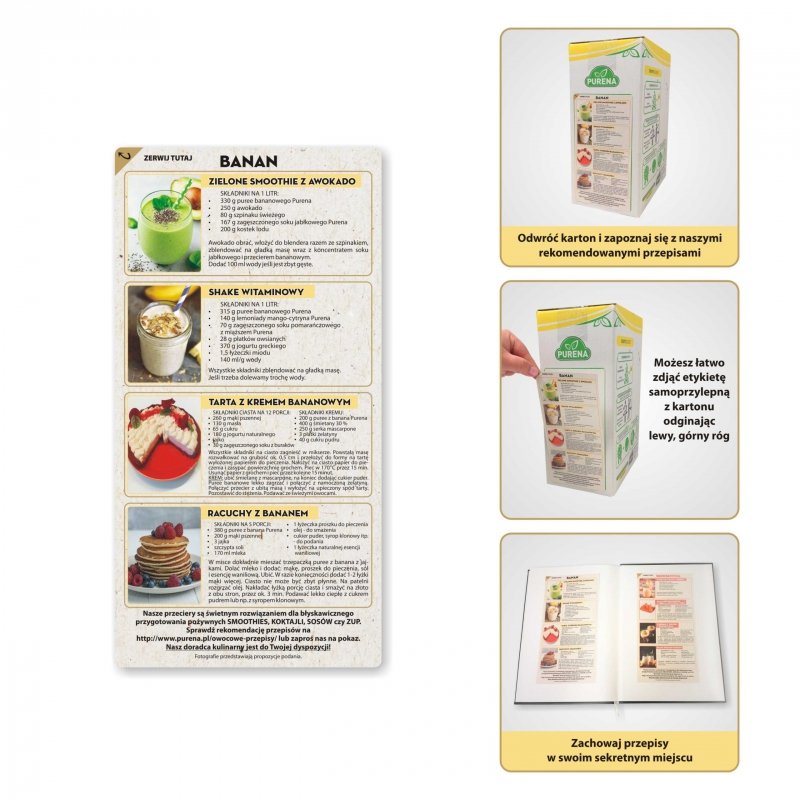 Pulpa puree przecier 100% bez cukru z banana  3x1kg