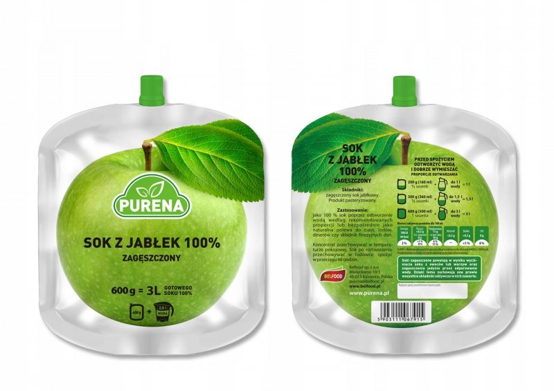 Sok jabłkowy 100% zagęszczony 600g x 4szt