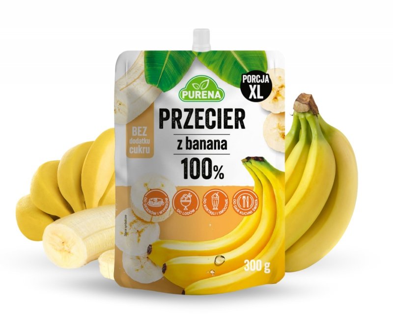 Przecier mus owocowy 100% bez cukru bananowy  300g