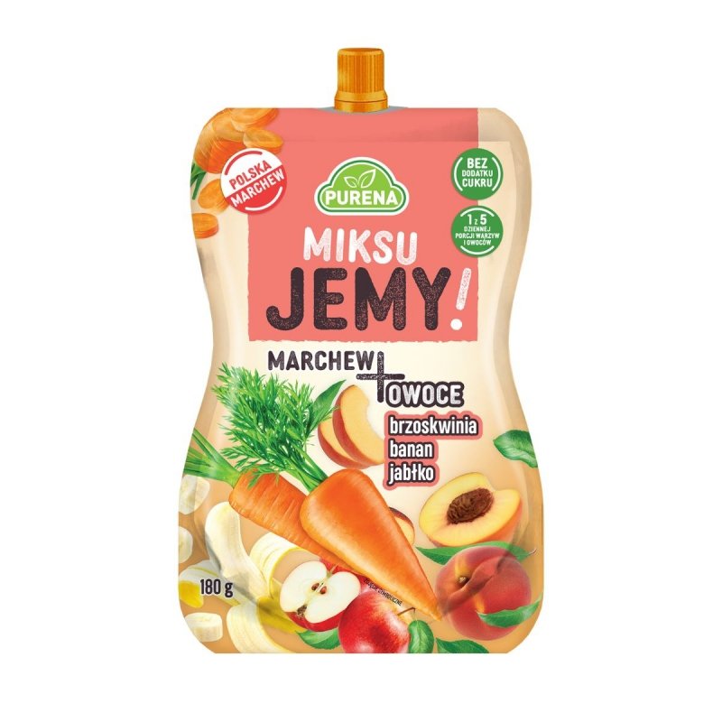MiksuJEMY przekąska MARCHEW + brzoskwinia-banan-jabłko 180g