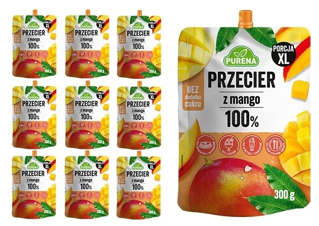 Przecier mus owocowy 100% z mango 300g x 10sztuk