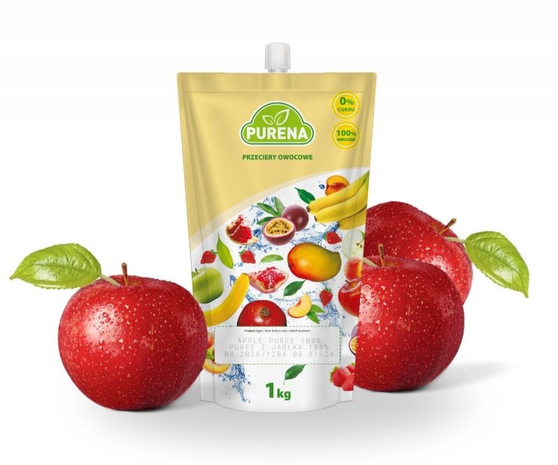 Pulpa puree przecier 100% bez cukru z jabłek 3x1kg