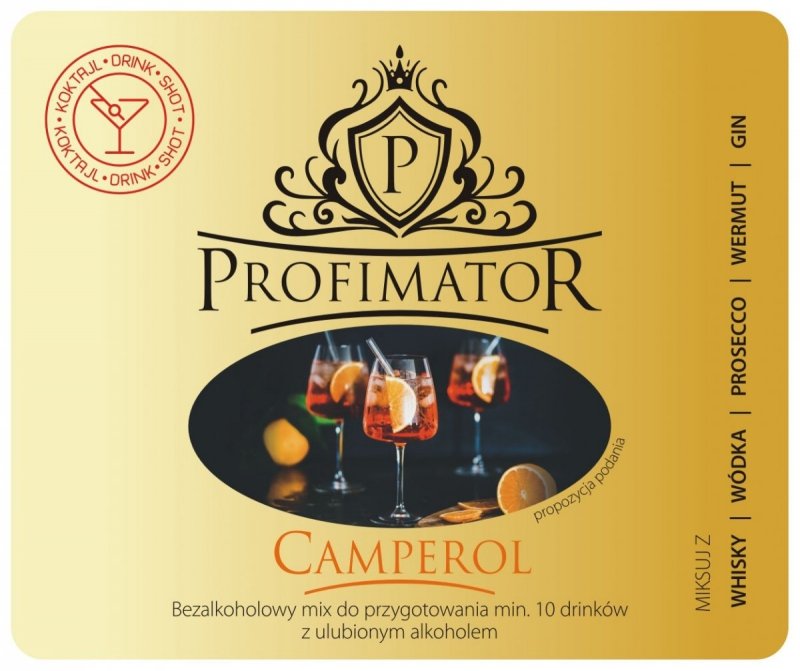 Bezalkoholowy koncentrat do przygotowywania napojów alkoholowych CAMPEROL  box 9x300 ml 