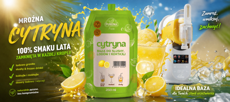 Cytryna baza do slushy, lodów i koktajli 250 ml na 8 porcji