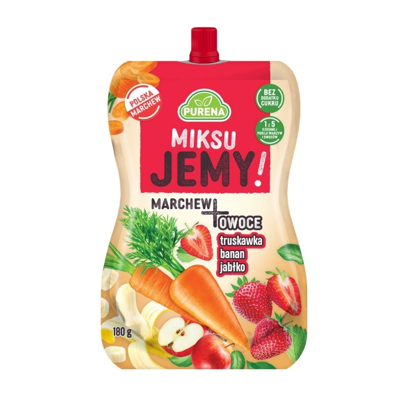 Mix przekąsek MiksuJEMY MARCHEW + owoce 180g x 4sztuki
