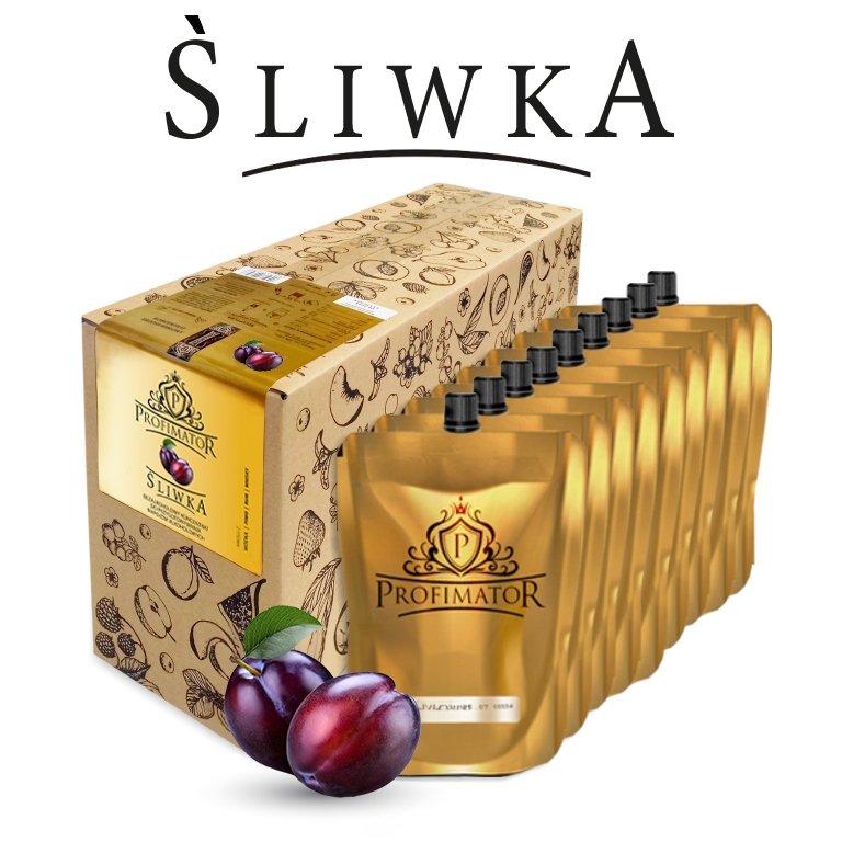 Bezalkoholowy koncentrat do przygotowywania napojów alkoholowych ŚLIWKA box 9x300ml